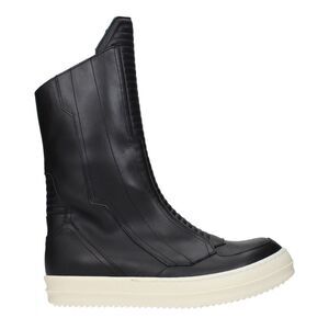 Rick Owens Black Leather Ankle Men's Boots